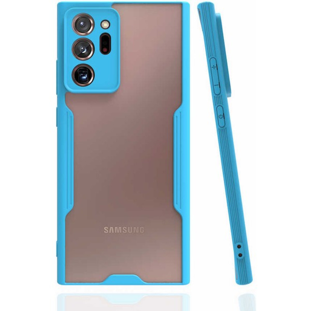 Vardar Aksesuar Galaxy Note 20 Ultra Kılıf Kenarları Renkli Mat Şeffaf Ince Yumuşak Silikon Zore Parfe Kapak - Mavi Cep Telefonu Kılıfı Fiyatı