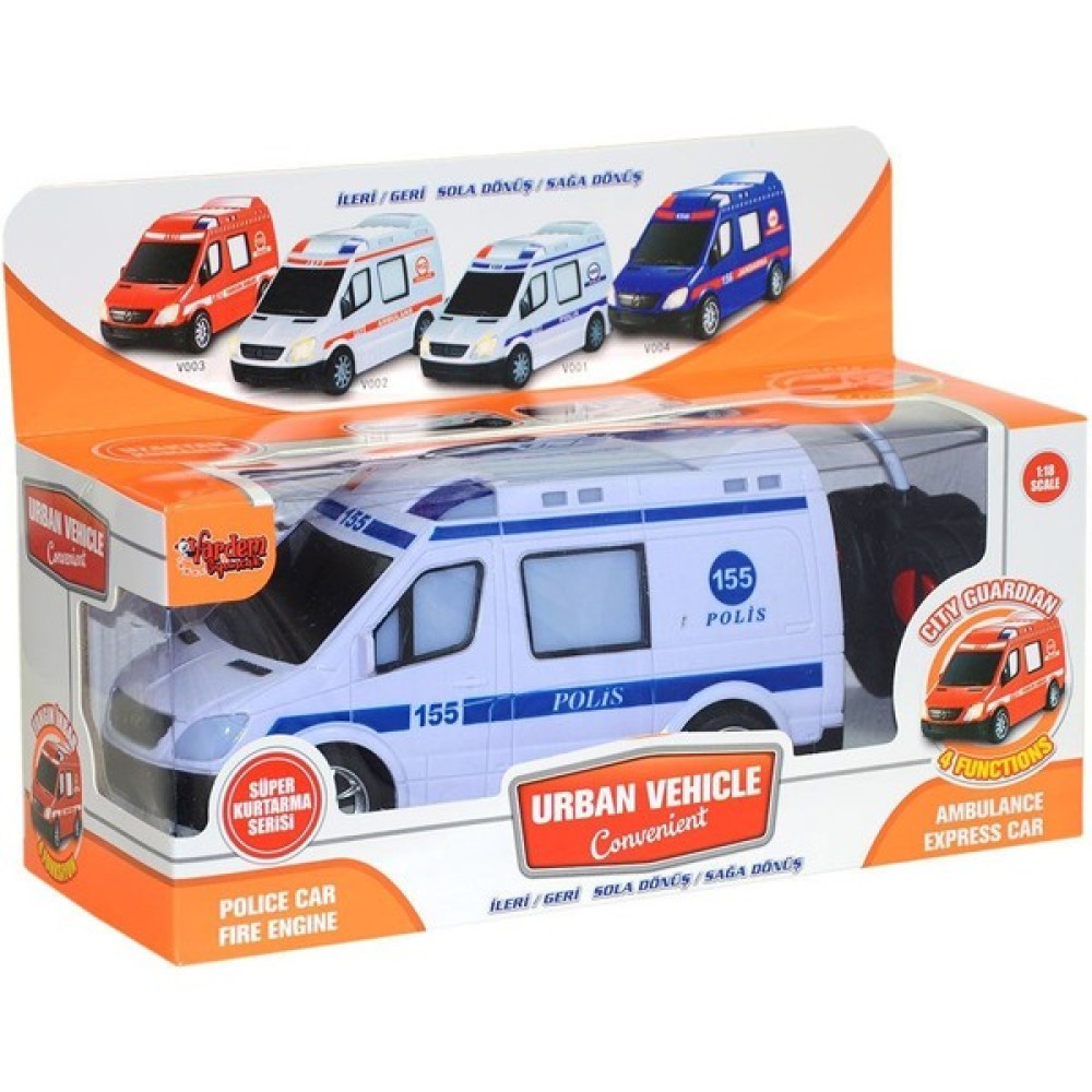 Vardem Oyuncak V001-2 V3 V004 Kumandalı Sesli Işıklı Polis Arabası-Jandarma-Ambulans-Itfaiye 1:18-Vardem Oyuncak Araç Fiyatı