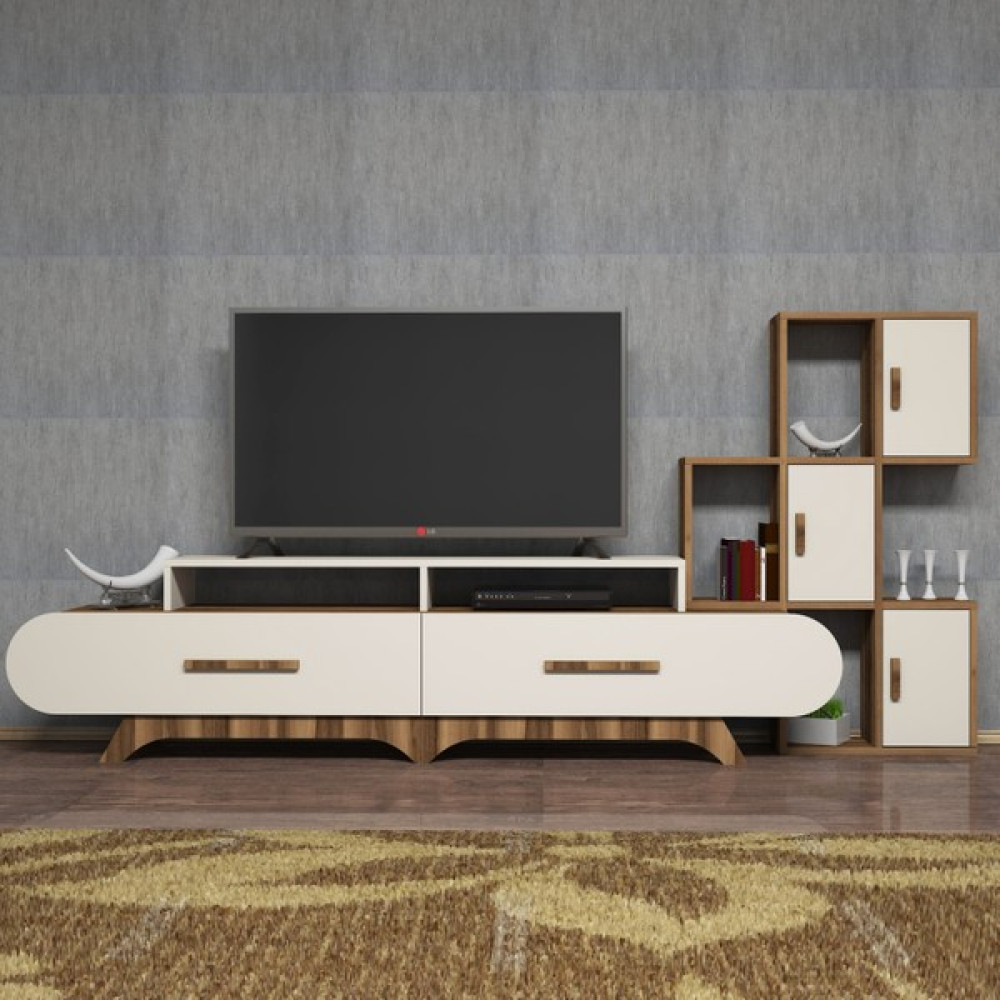 Variant Concept Flora Duvar Raflı Tv Ünitesi Ceviz - Ekru Tv Ünitesi / Sehpası Fiyatı