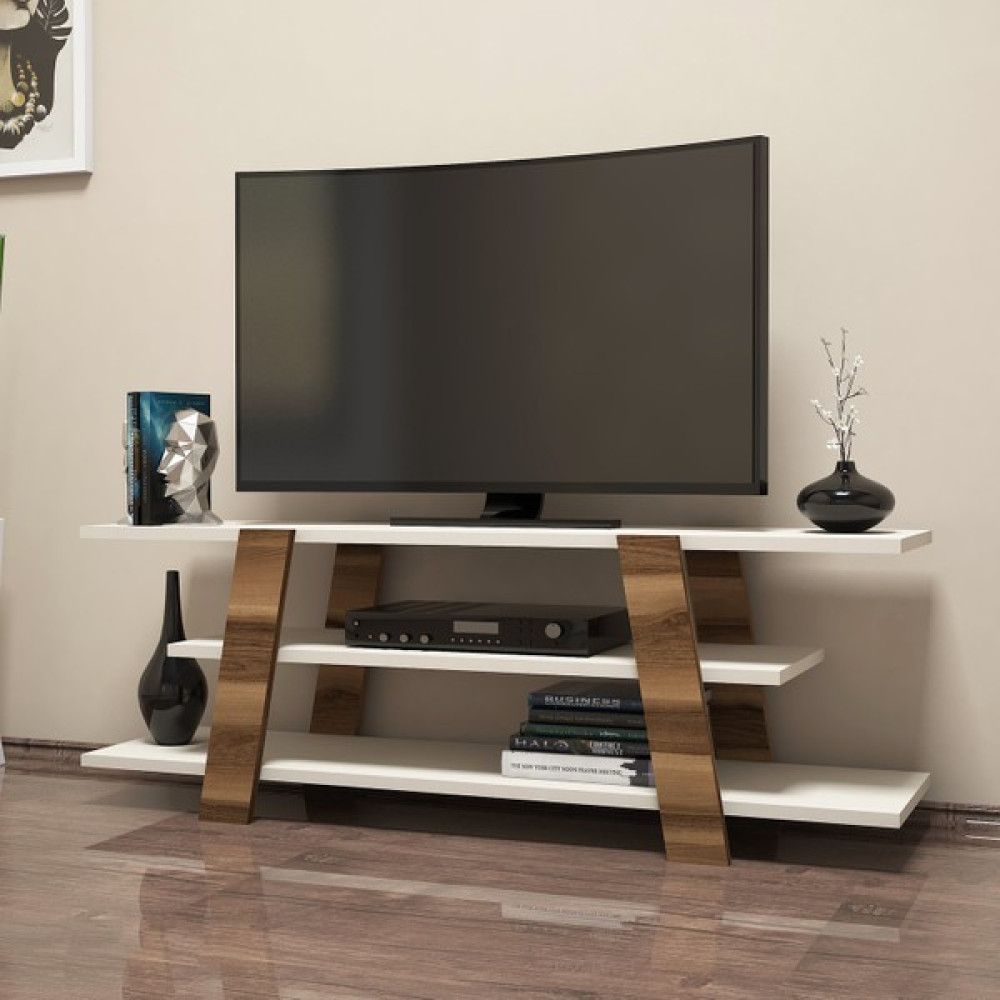 Variant Concept Flower Tv Ünitesi Ceviz - Ekru - Ceviz - Beyaz Tv Ünitesi / Sehpası Fiyatı