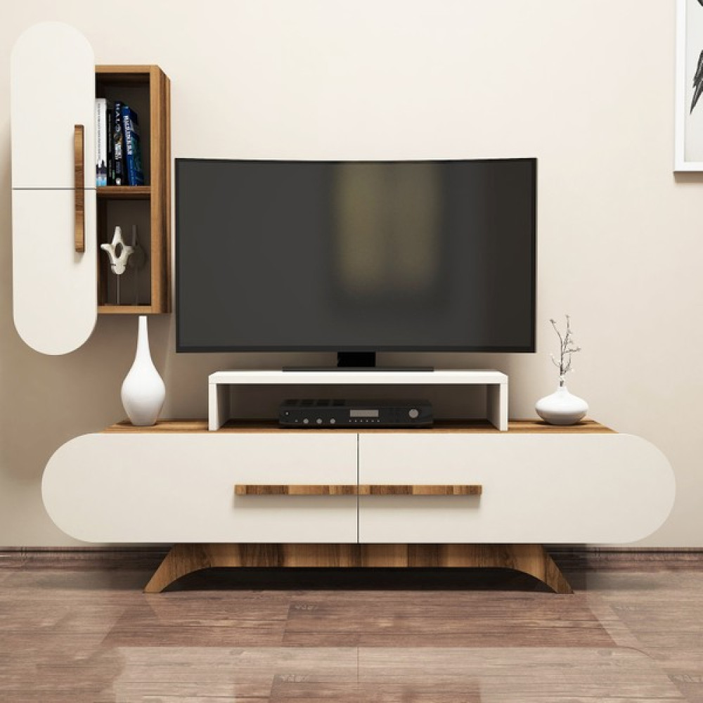 Variant Rose Duvar Raflı Tv Ünitesi Ceviz-Ekru - Ekru - Ceviz Tv Ünitesi / Sehpası Fiyatı