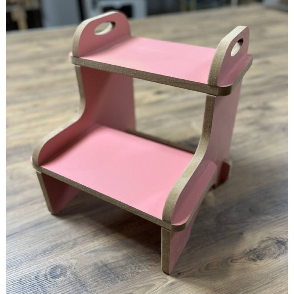 Varje Ahşap Basamak Tabure Çocuk Banyo Wc Lavabo Merdiven Yükseltici Eğitici Kaymaz Pembe-Düz - Pembe Masa - Sandalye & Tabure Fiyatı