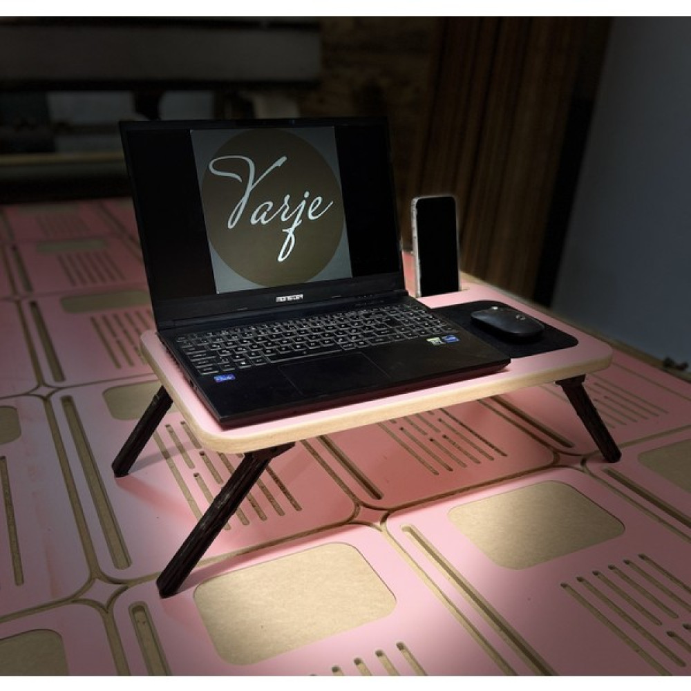 Varje Pembe Laptop Sehpası Foldaway Katlanır Ayaklı Notebook Bilgisayar Çalışma Masası - 50x35 - Siyah Sehpa Fiyatı