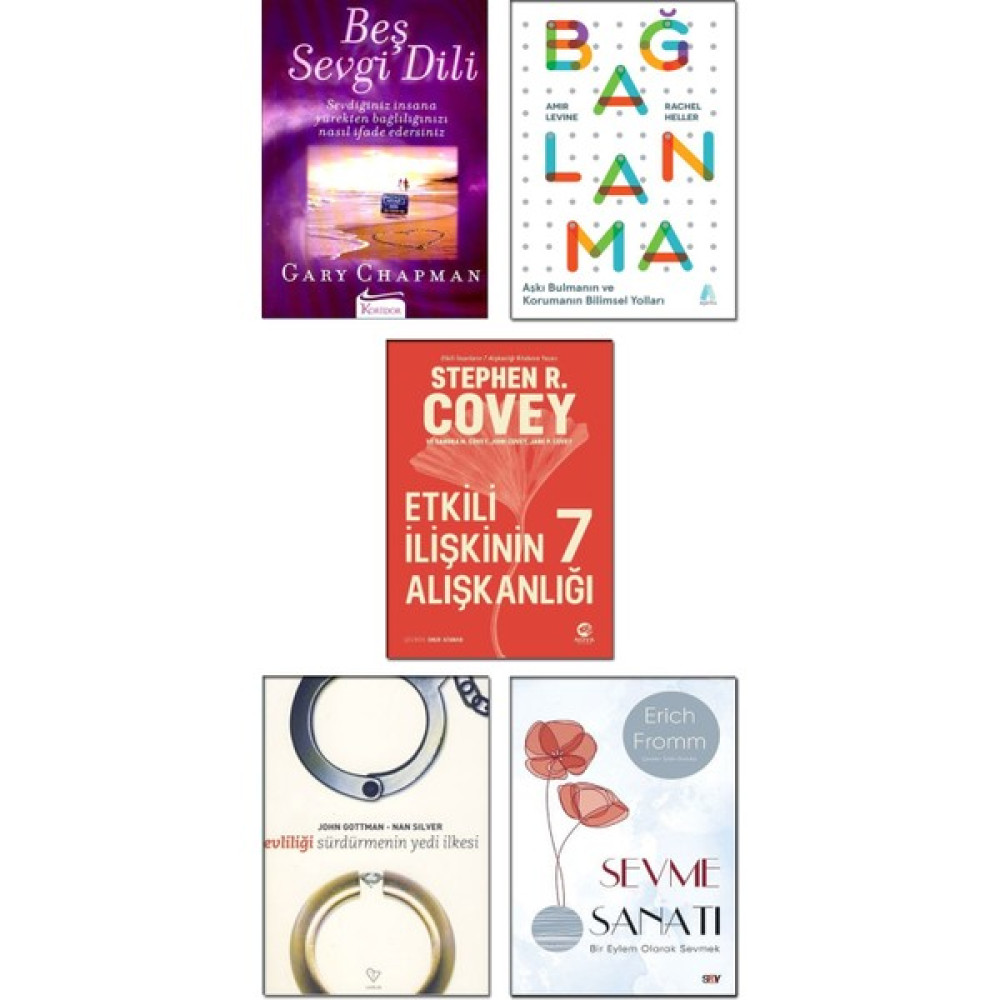 Varlık Yayınları – Beş Sevgi Dili + Bağlanma / Amir Levine + Etkili Ilişkinin 7 Alışkanlığı / Stephen Covey + Evliliği Sürdürmenin Yedi Ilkesi + Se... Kişisel Gelişim ve Psikoloji Fiyatı