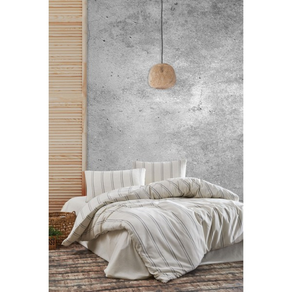 Varol Laura Home Naturel Tek Kişilik Nevresim Takımı - Venedik - Antrasit - 160 x 220 cm Nevresim Takımı Fiyatı