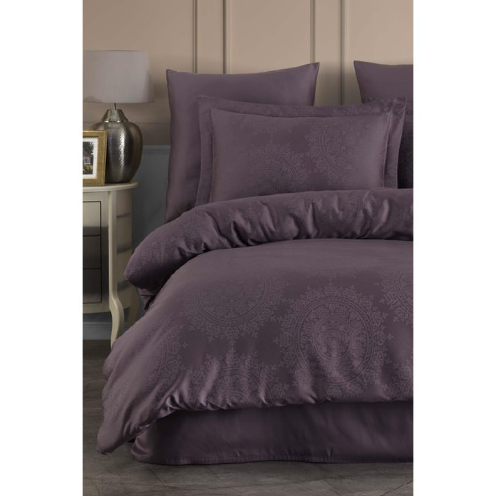Varol Laura Home Tencel Jakar Nevresim Takımı Çift Kişilik - Nothingham Mürdüm - Renkli - 200 x 220 cm Nevresim Takımı Fiyatı