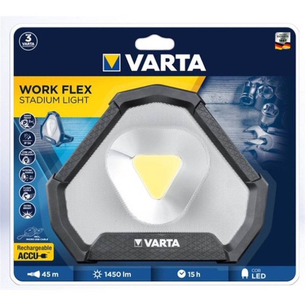 Varta 18647 Work Flex Stadyum Işığı Cob LED Şarjlı Fener Kamp Aksesuarı Fiyatı