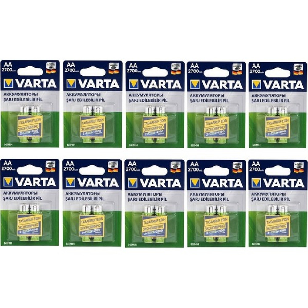 Varta 2700 Mah Aa Şarj Edilebilir Pil 20 Adet Şarj Cihazları & Kitler Fiyatı