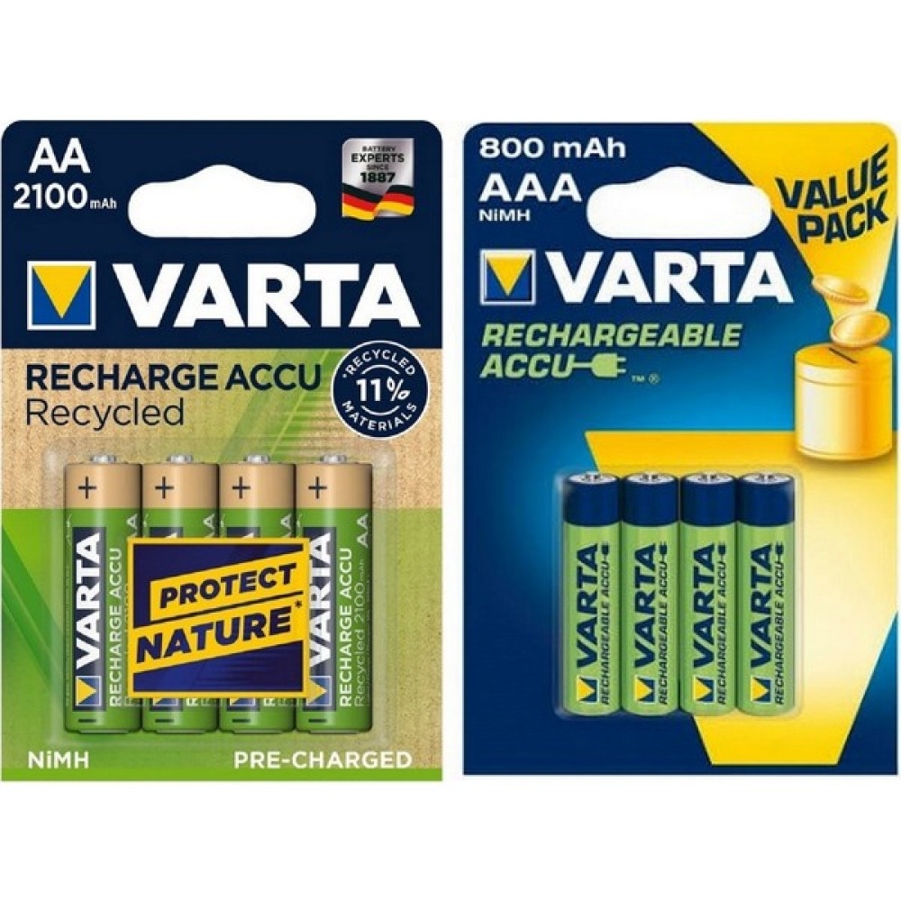 Varta 4x2100 Mah Aa + 4x800 Mah Aaa Şarjlı Pil Şarj Cihazları & Kitler Fiyatı