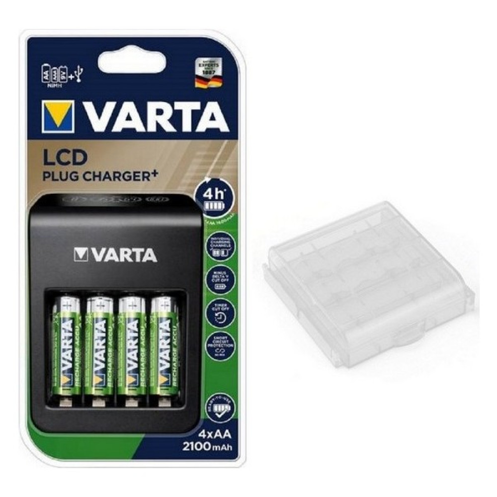 Varta LCD Plug+ Plus Şarj Cihazı + 4 x 2100 Mah Aa Şarjlı Pil + Pil Kutusu Şarj Cihazları & Kitler Fiyatı