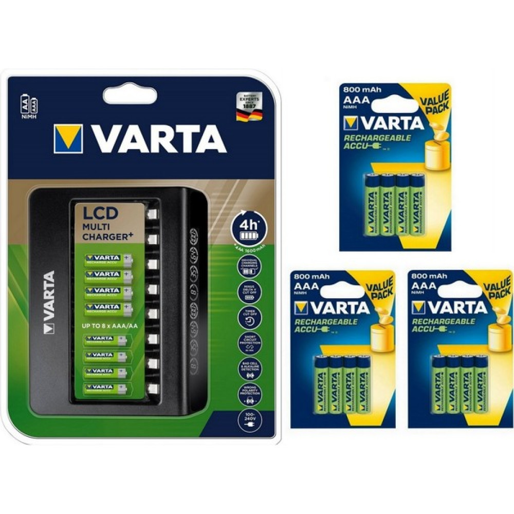 Varta Multi Plus 8li Şarj Cihazı + 12x800 Mah Aaa Şarjlı Pil Şarj Cihazları & Kitler Fiyatı