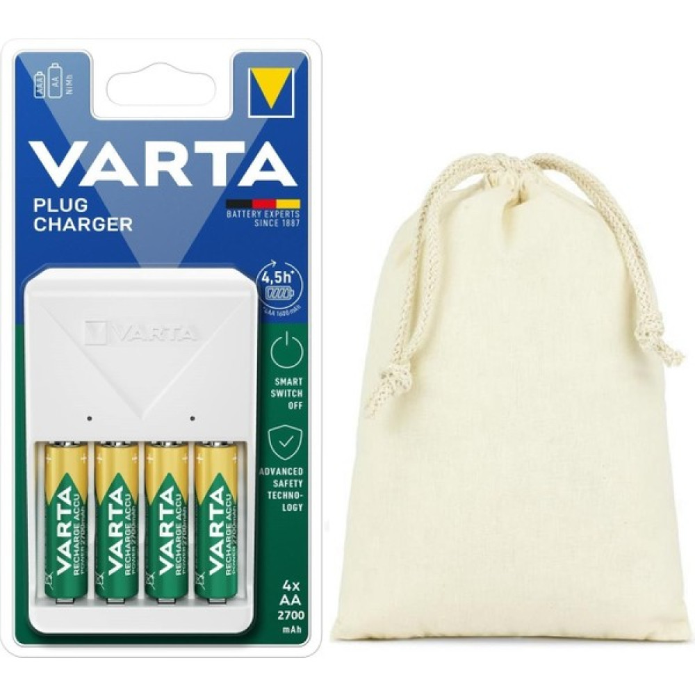 Varta Plug Şarj CİHAZI+4X2700MAH Aa Şarj Edilebilir Kalem Pil Özel Seri+Saklama Kılıfı Şarj Cihazları & Kitler Fiyatı