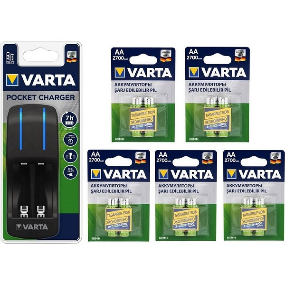 Varta Pocket 4lü Şarj Cihazı + 10*2700 Mah Aa Şarj Edilebilir Pil Şarj Cihazları & Kitler Fiyatı