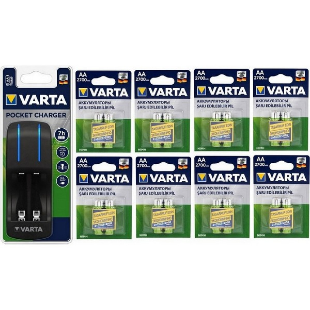 Varta Pocket 4lü Şarj Cihazı + 16*2700 Mah Aa Şarj Edilebilir Pil Şarj Cihazları & Kitler Fiyatı