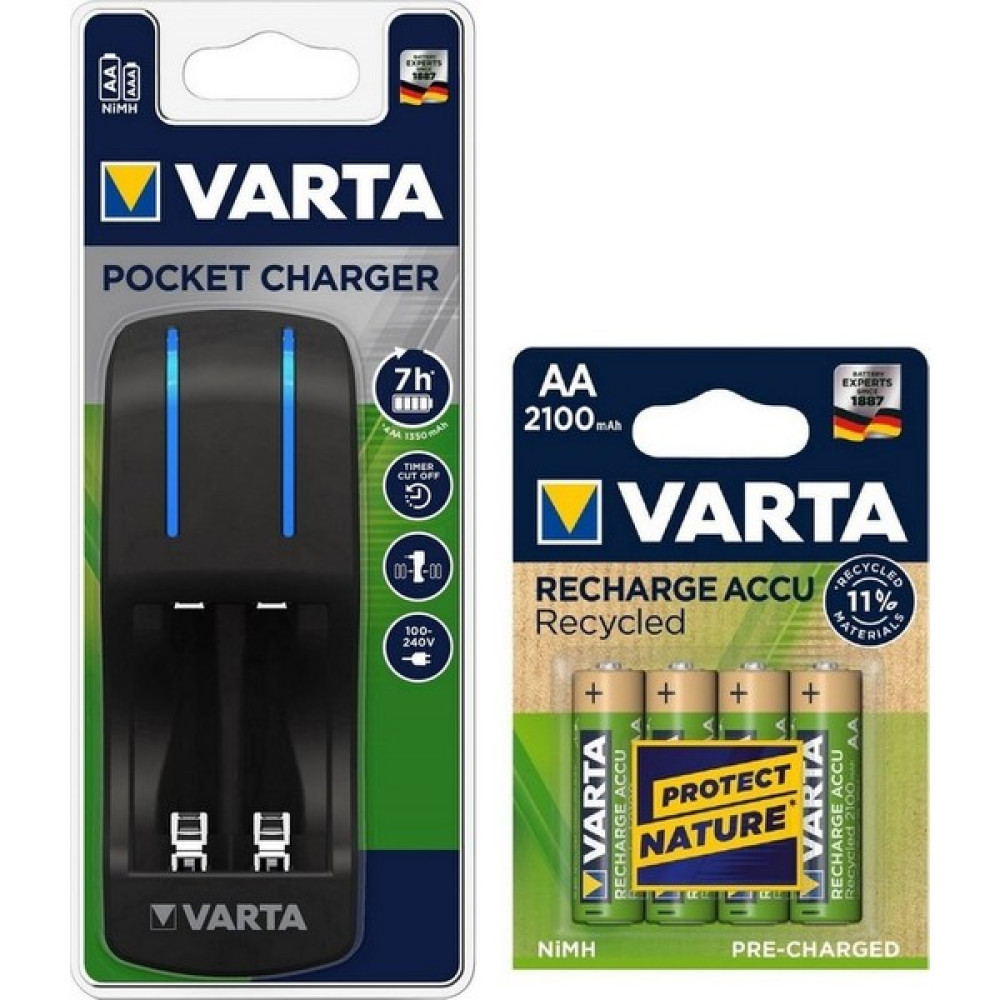 Varta Pocket 4lü Şarj Cihazı + 4*2100 Mah Aa Şarj Edilebilir Pil Şarj Cihazları & Kitler Fiyatı