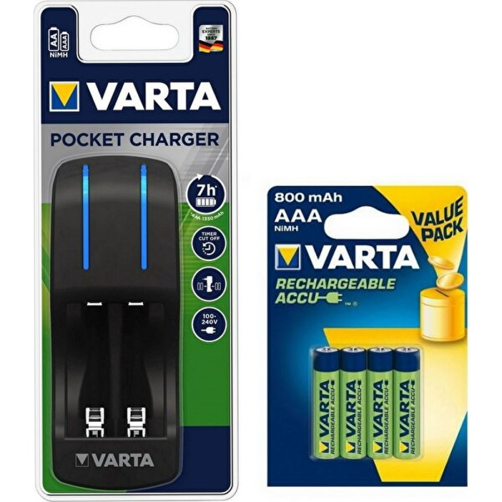Varta Pocket 4lü Şarj Cihazı + 4*800 Mah Aaa Şarj Edilebilir Pil Şarj Cihazları & Kitler Fiyatı