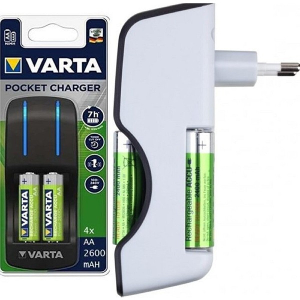 Varta Pocket Charger Şarj Cihazı+4 Adet 2600 Aa Şarjlı Kalem Pil Varta Pocket Şarj Cihazları & Kitler Fiyatı