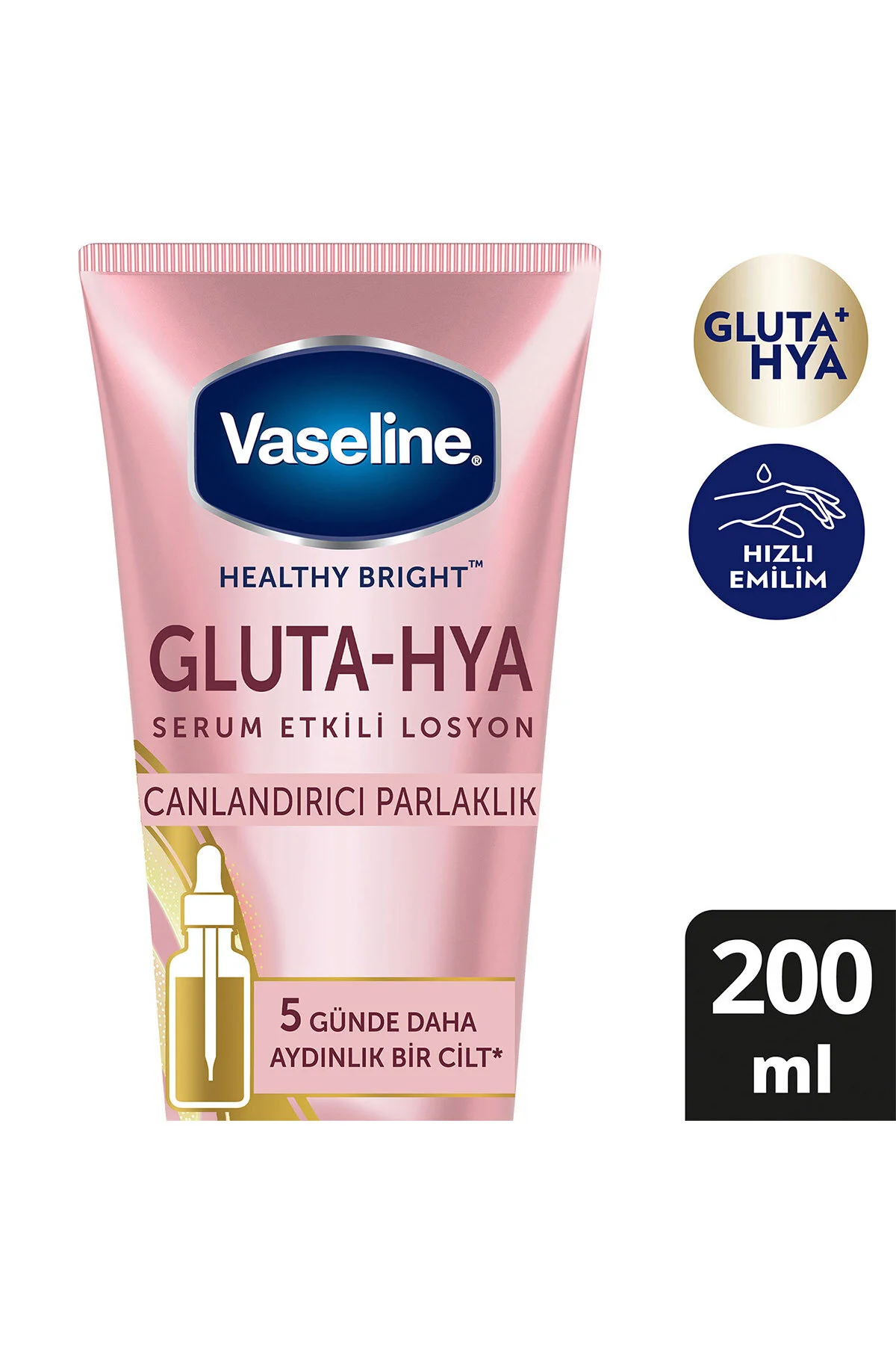 Vaseline Gluta Hya Serum Etkili Losyon Canlandırıcı Parlaklık 200 ml" Vücut Losyonu ve Nemlendiricileri Fiyatı