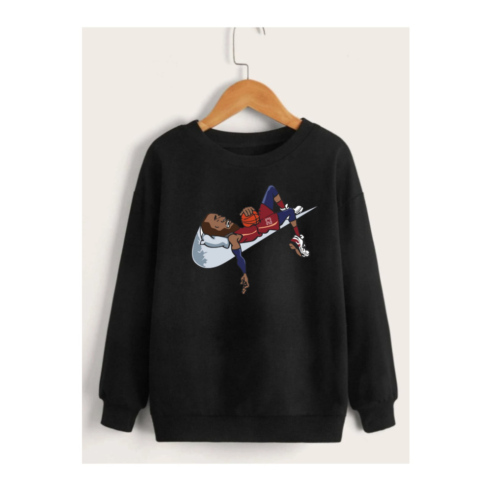 VASK Erkek Çocuk Bisiklet Yaka Sweatshırt- Uyuyan Basketçi 4-5 Yaş Beden Bayan Sweatshirt Fiyatı