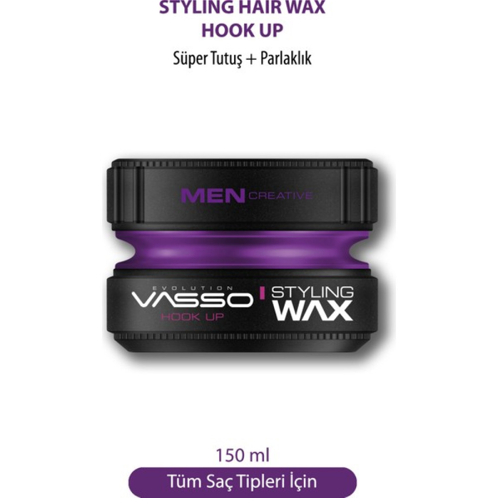 Vasso 24 Saat Dalgalı ve Kıvırcık Saçlar Için Süper Tutuş ve Parlaklık Kazandıran Wax - Hook-Up Pro 150 ml 8699216347584 - 1 Oto Boyaları Fiyatı