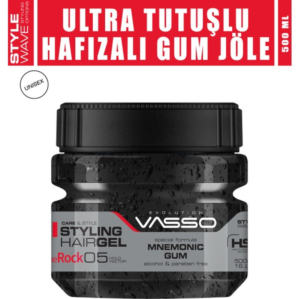 Vasso 24 Saat Ekstra Güçlü Tutuşlu Hafızalı Saç Jölesi The Rock Ultra Hold Şekillendirici Gum Jel 500 ml 8699216347669 Saç Bakımı Fiyatı