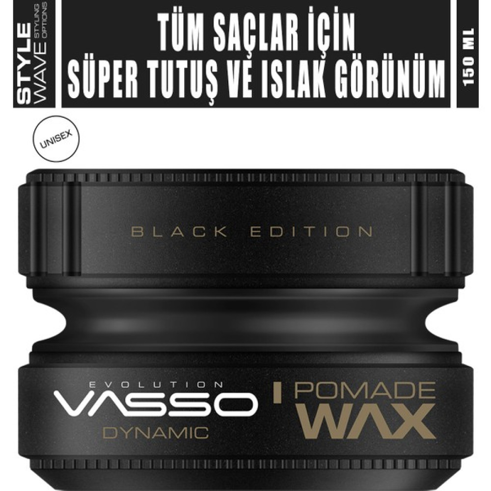 Vasso 24 Saat Süper Tutuş Ve Etkili Islak Görünüm Kazandıran Wax - Vasso Dynamic Pomade Wax 150 ml 8699216347645 Saç Şekillendirici Krem Fiyatı