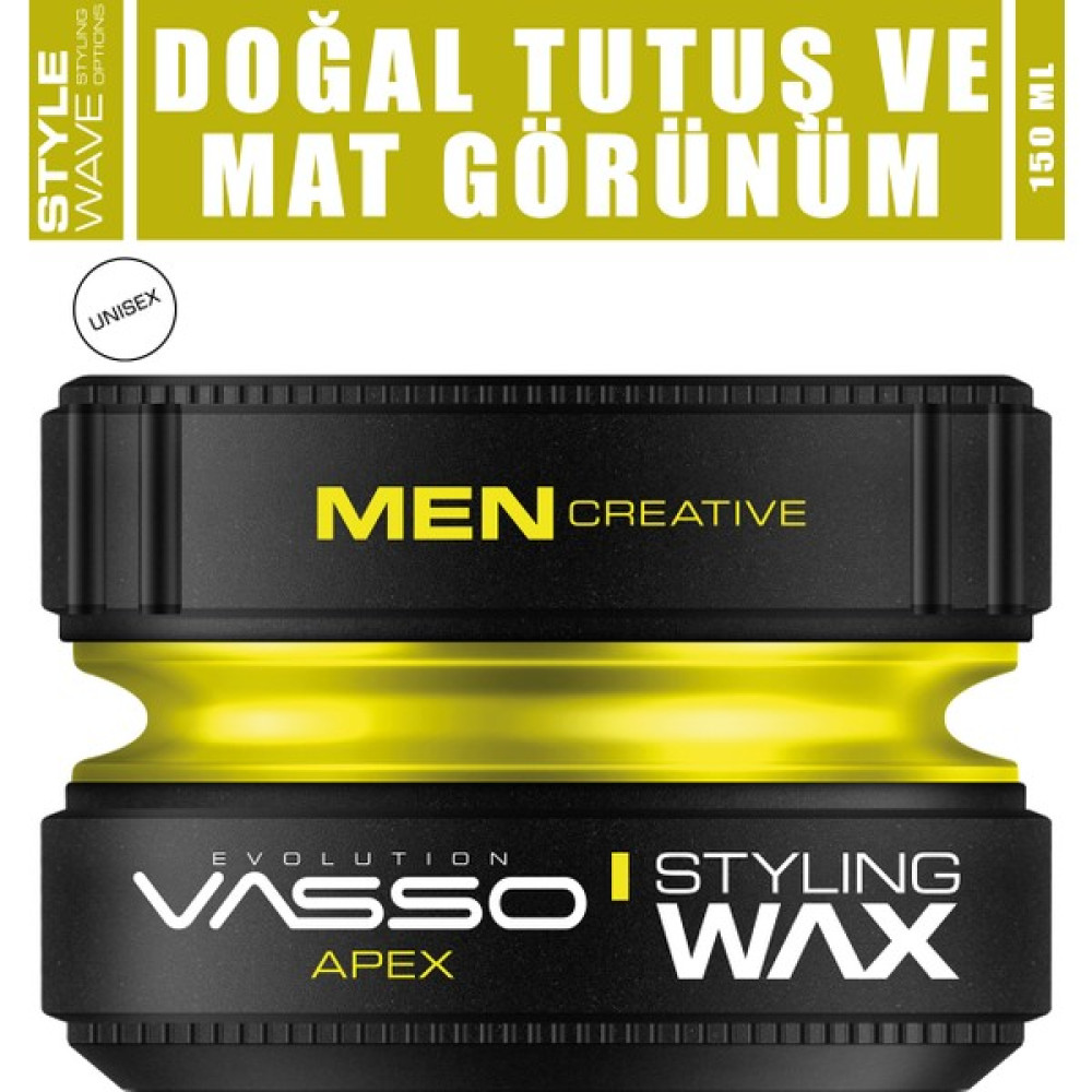 Vasso 24 Saat Tüm Saç Tipleri Için Doğal Tutuş Sağlayan Şekillendirici Mat Wax Apex Pro Paste 150 ml 8699216347638 Saç Şekillendirici Krem Fiyatı