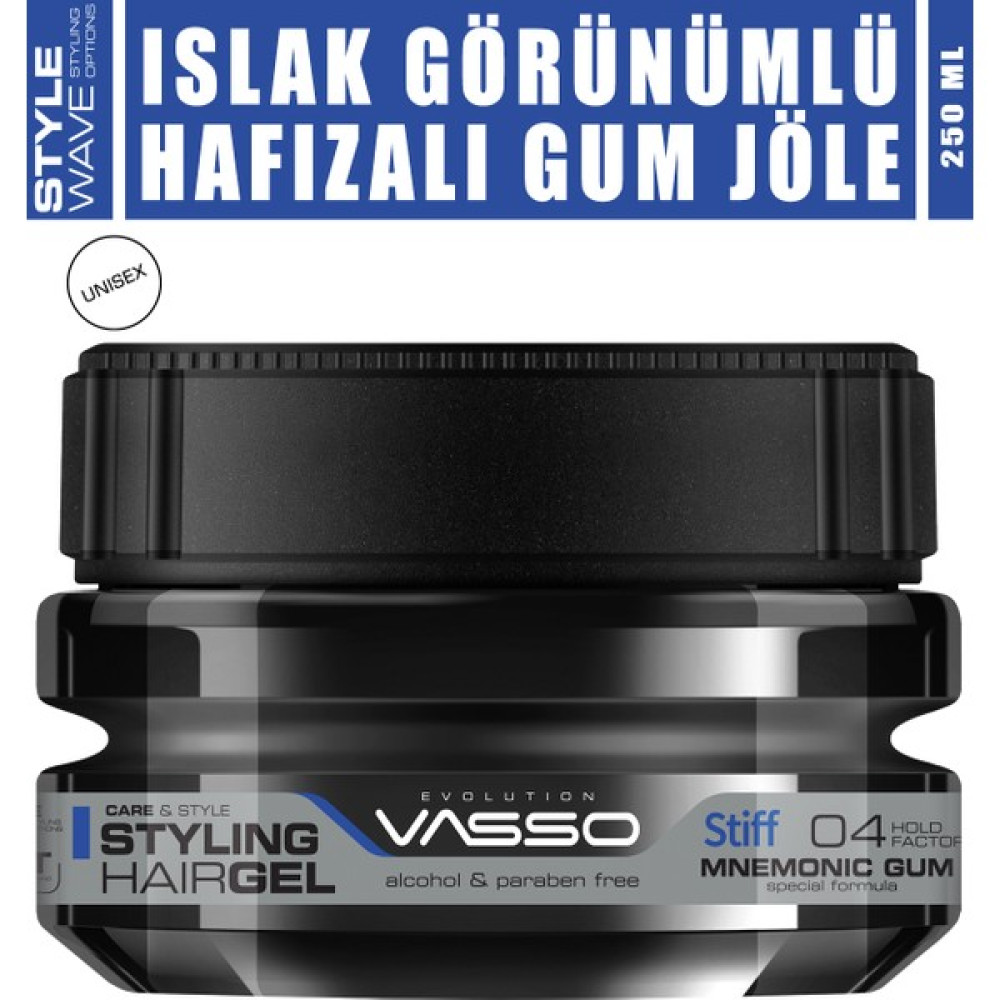 Vasso 24 Saat Üstün Tutucu Özellikli Islak Görünümlü Hafızalı Saç Jölesi Stiff Mnemonic Gum Gel 250 ml 8699216347782 Oto Boyaları Fiyatı