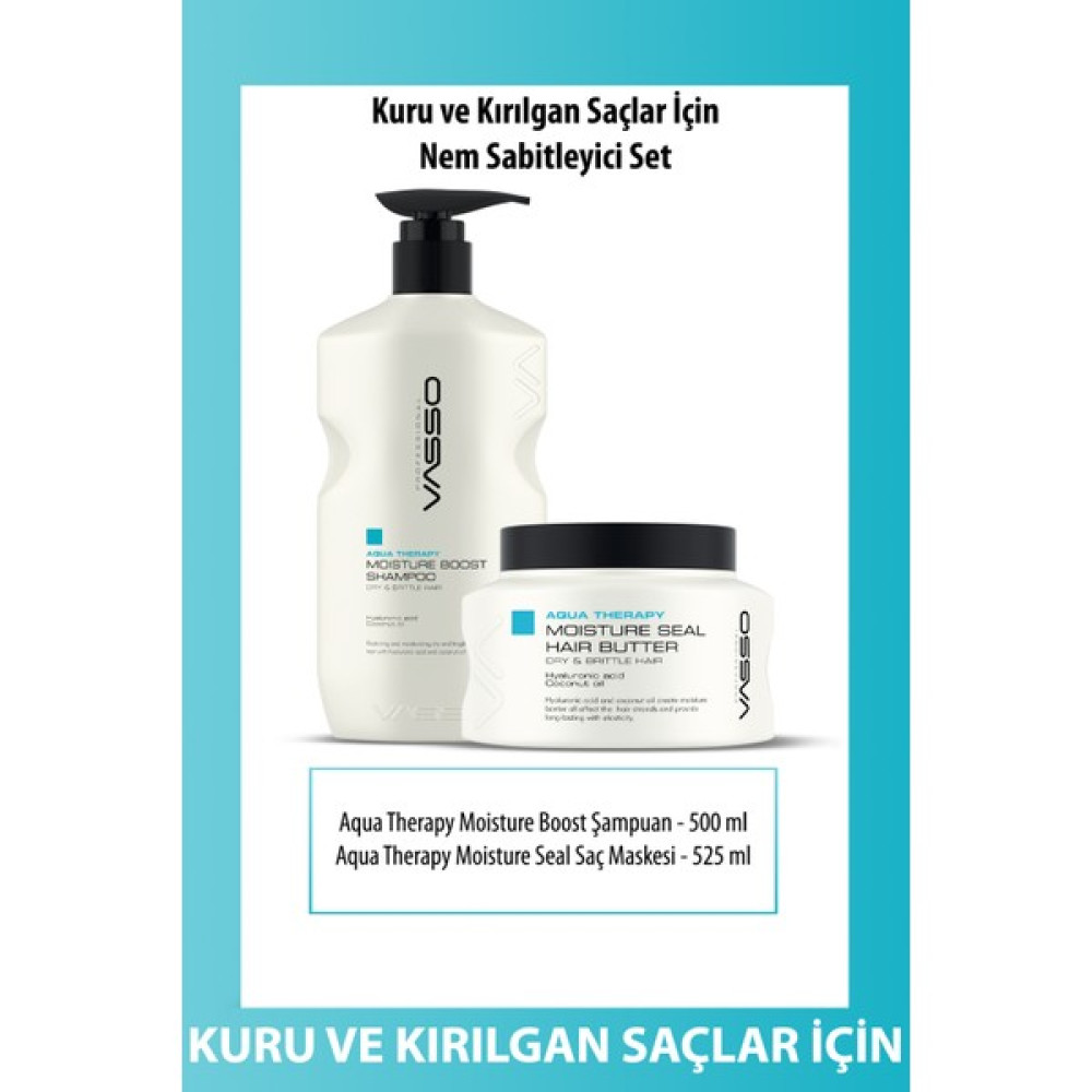Vasso Kuru Ve Kırılgan Saçlar Için Hindistan Cevizi Yağlı Nem Bakım Seti Aqua Therapy AQUASETBAKIM2 Oto Boyaları Fiyatı