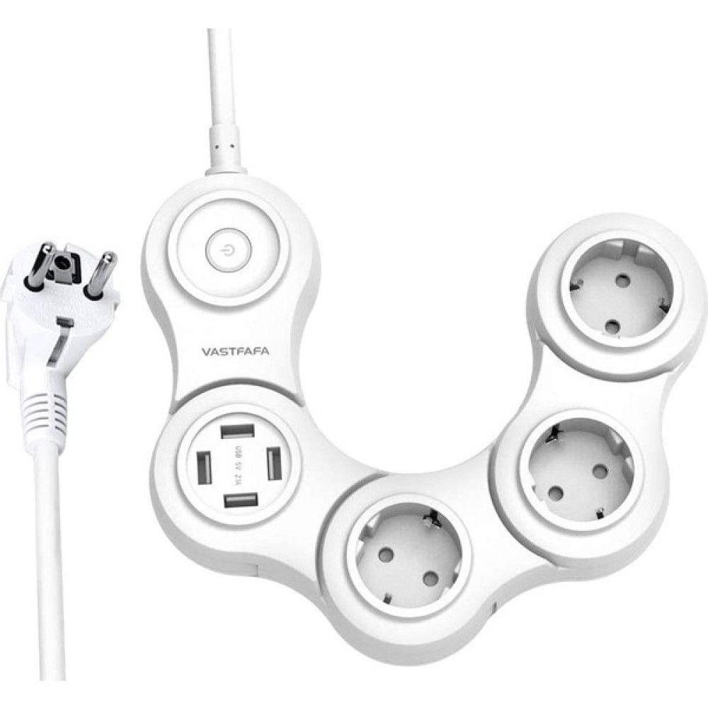Vastfafa Çoklu Prizli Aşırı Gerilim Iletkeni, 3priz, 4usb (16 A, 250 V ~ 50 / 60 Hz, Max 3680 W ),Şalter, Priz Adaptörü, 1,5 M Kablo Beyaz Prizler Fiyatı
