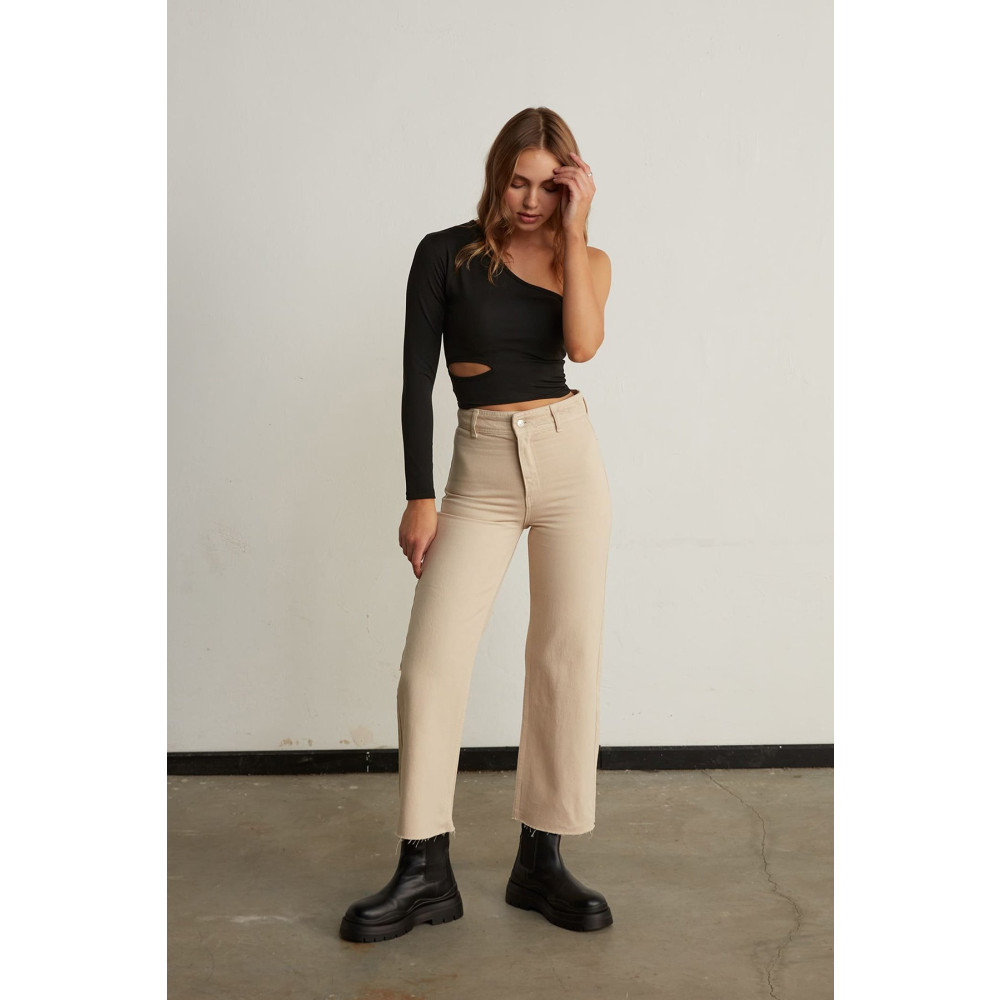 VATKALI Flared Bol Paça Jean Bej 34 Beden Bayan Jeans / Kot Pantolon Fiyatı