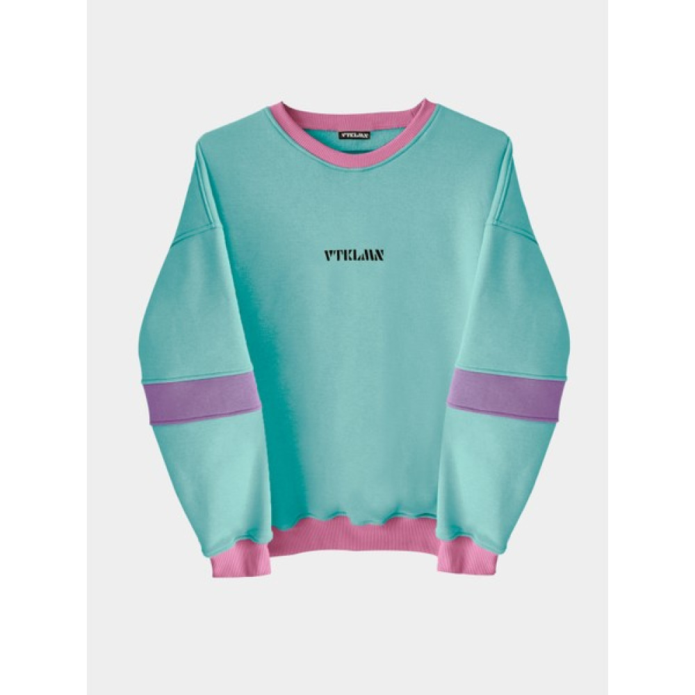 Vatkalimon Kadın Erkek Turkuaz Renkli Oversize Sweatshirt Bayan Sweatshirt Fiyatı