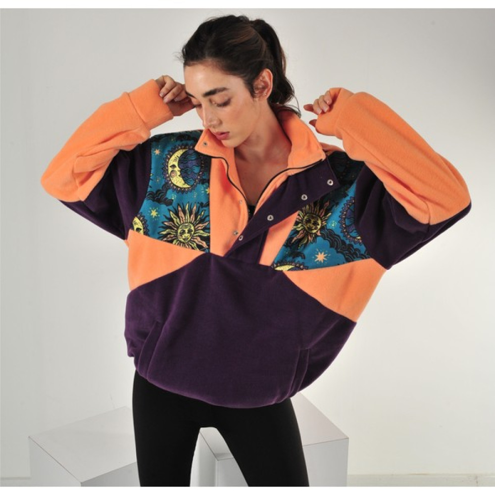 Vatkalimon Kadın Yarım Fermuarlı Polar Sweatshirt Erkek Sweatshirt Fiyatı
