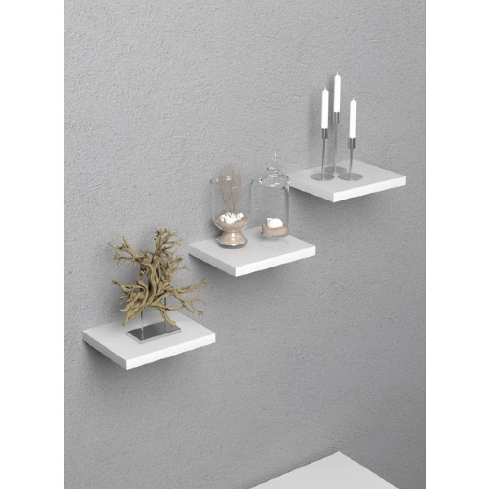 Vavely Modern Kaliteli 3'lü Dekoratif Duvar Rafı - 20x15 - Beyaz Kitaplık - Duvar Rafı & CD / DVD Rafı Fiyatı