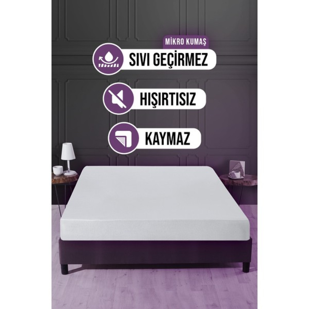 Vavey Mikro Fitted Su Sıvı Geçirmez Yatak Koruyucu Alez 100x200cm - Beyaz - 100 x 200 cm Alez / Yatak Koruyucu Fiyatı