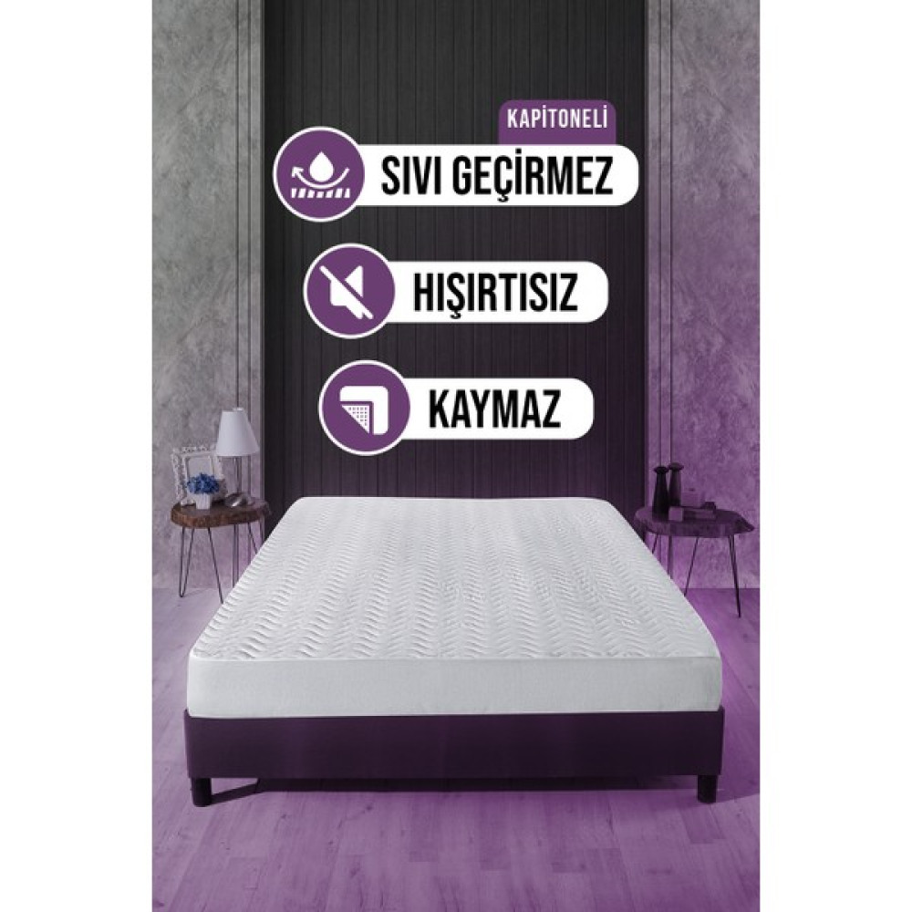 Vavey Sıvı Geçirmez Yatak Alezi Kapitoneli 160 x 200 cm Fitted BAZA 30 cm - Beyaz Alez / Yatak Koruyucu Fiyatı
