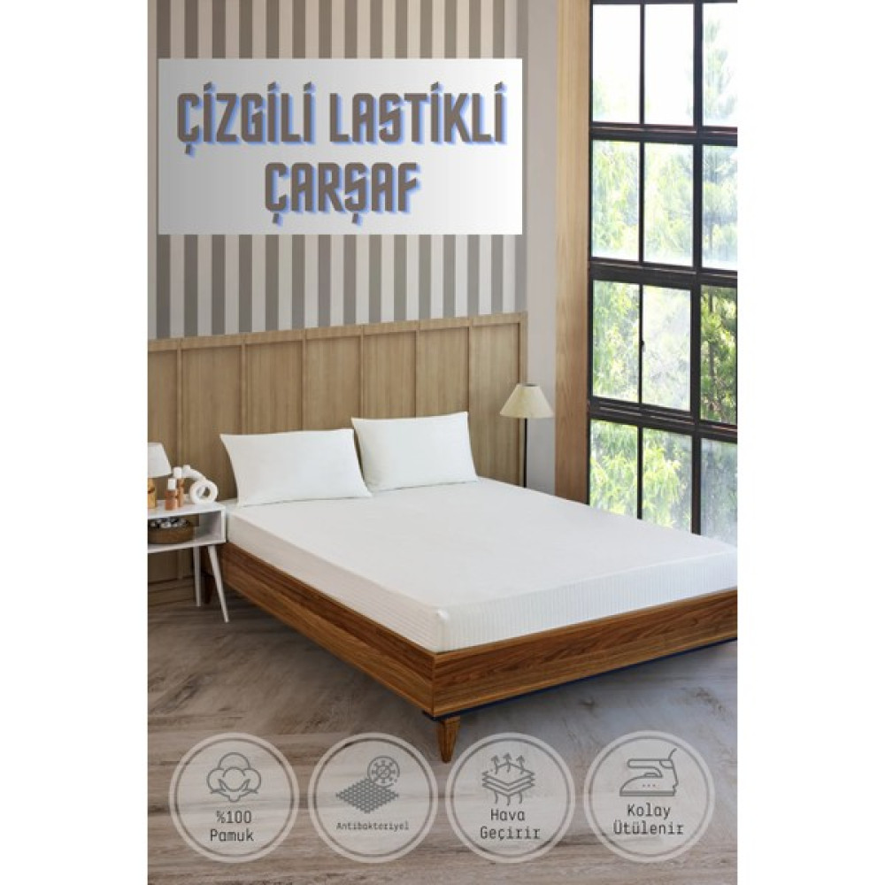 Vavey Soft Cotton Çift Kişilik Lastikli Çarşaf Takımı 180X200 cm + 2 Adet Yastık Kılıfı 50X70 cm - Krem - 180 x 200 cm Nevresim Takımı Fiyatı