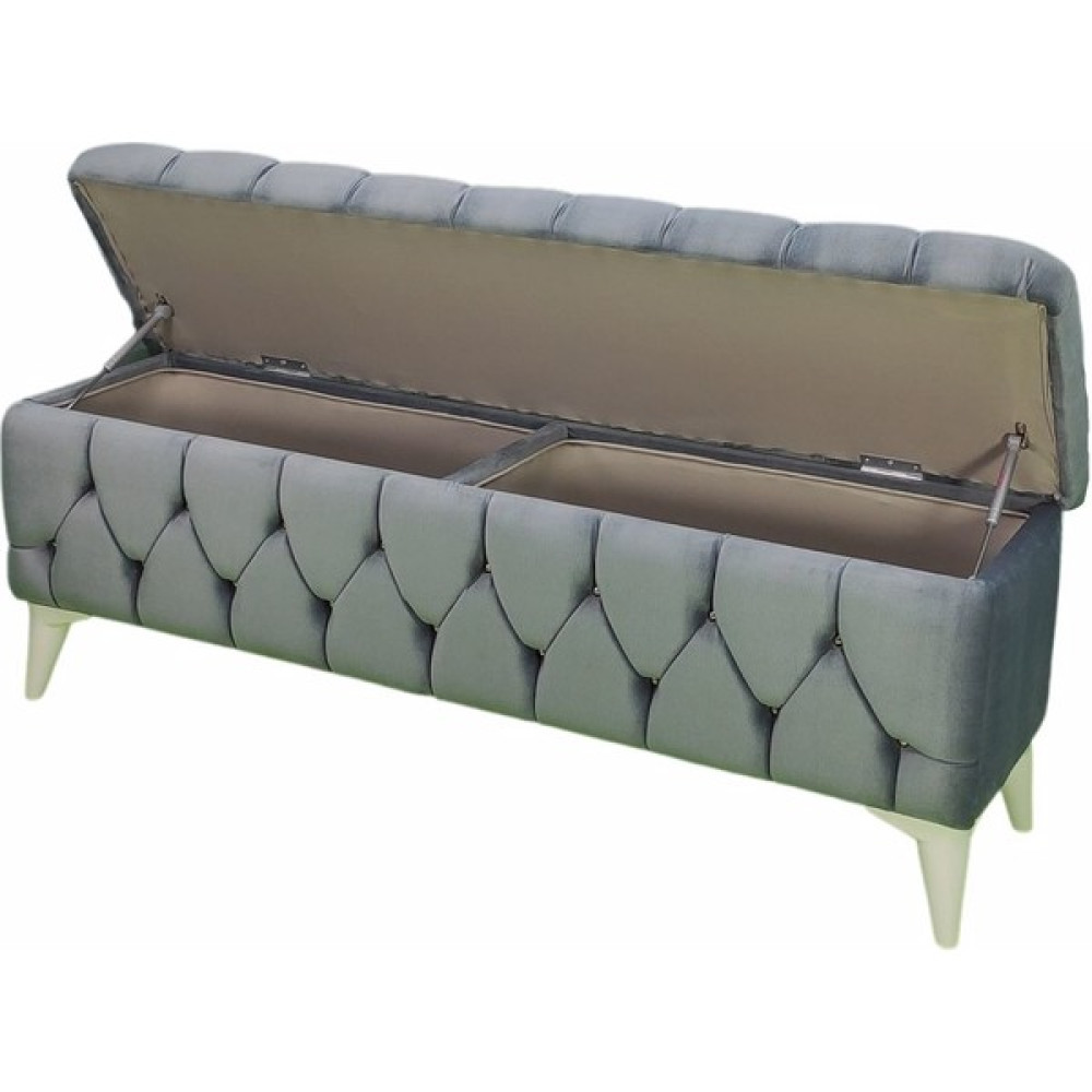 Vavonni Sandıklı Puf Bench Puf 140 cm gri A+ Kalite Puf Fiyatı