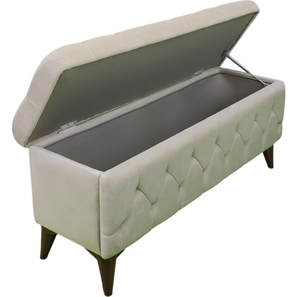 Vavonni Sandıklı Puf Krem A+ Kalite 120 cm - 120 x 52 x 40 cm Puf Fiyatı