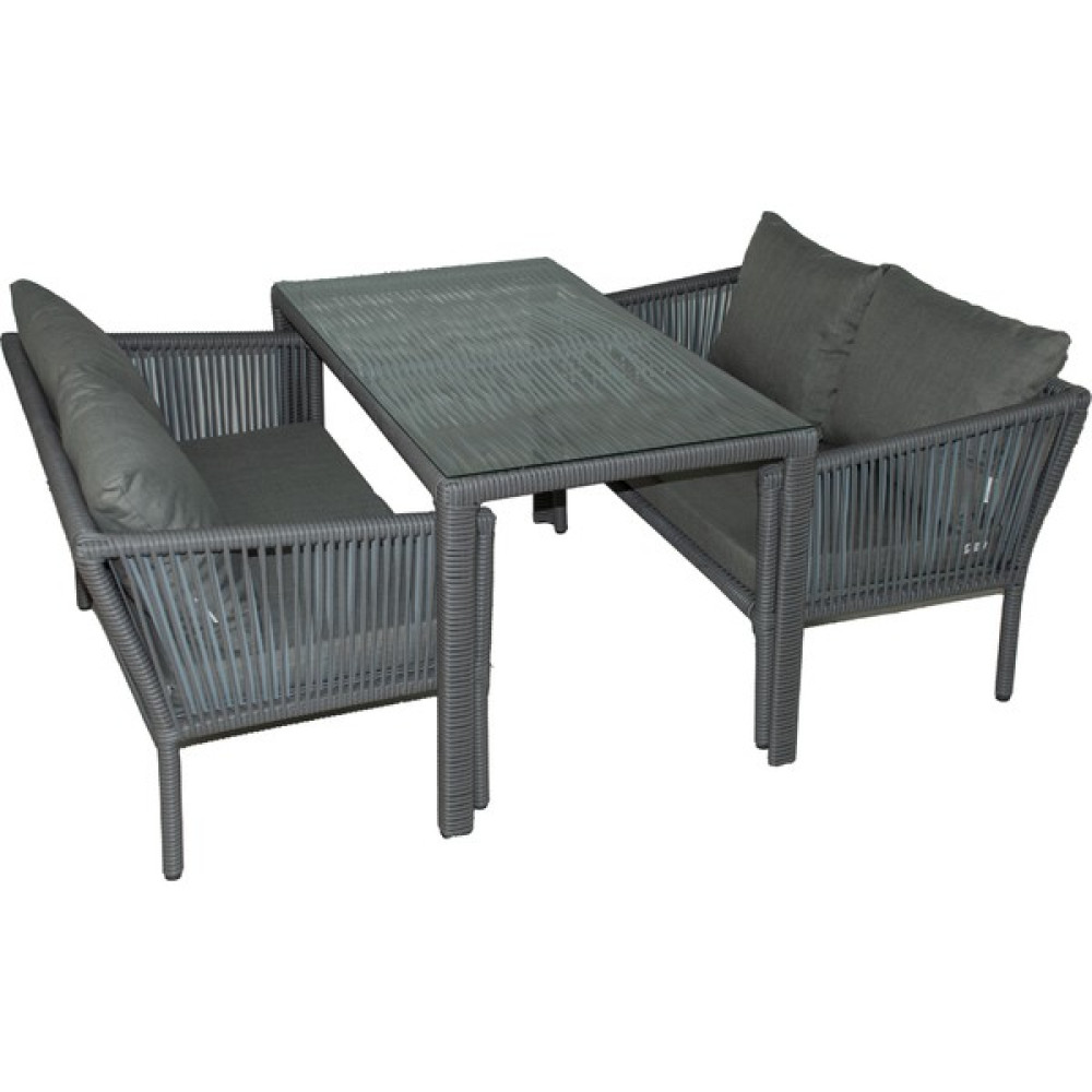 Vavrattan Berlin 2+2 Rattan Bahçe Balkon Yemek Takımı Açık Gri Bahçe Mobilyası Takımı Fiyatı