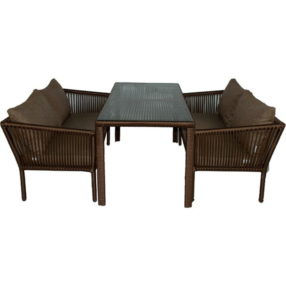 Vavrattan Berlin 2+2 Rattan Bahçe Balkon Yemek Takımı Küf Rengi Bahçe Mobilyası Takımı Fiyatı