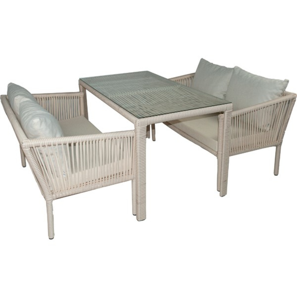 Vavrattan Berlin 2+2 Rattan Bahçe Balkon Yemek Takımı Kum Rengi Bahçe Mobilyası Takımı Fiyatı