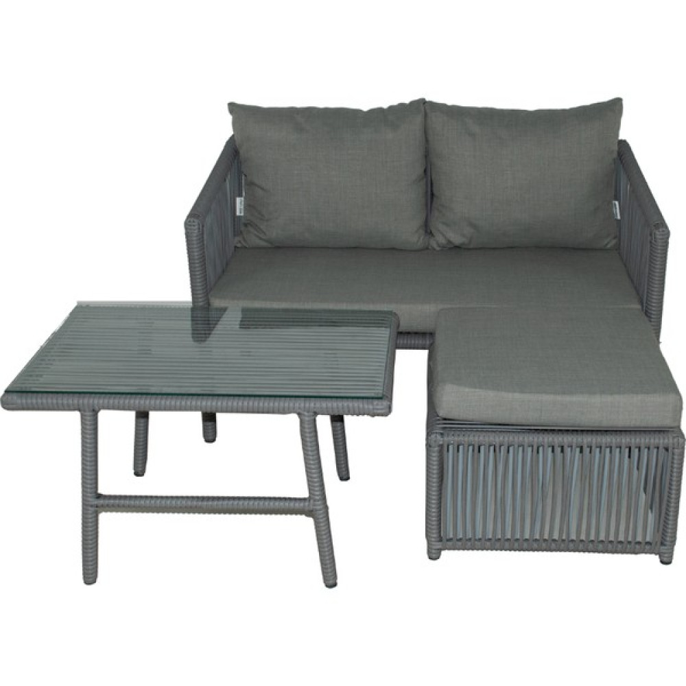 Vavrattan Berlin Mini Rattan Bahçe Balkon Köşe Takımı Açık Gri Bahçe Mobilyası Takımı Fiyatı