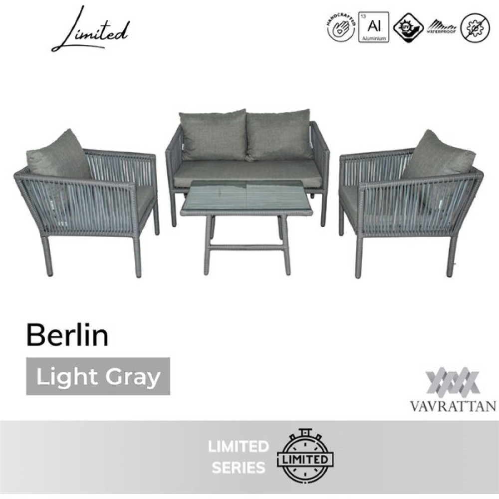 Vavrattan Berlin Rattan Bahçe Balkon Oturma Takımı Açık Gri - 1 Bahçe Mobilyası Takımı Fiyatı