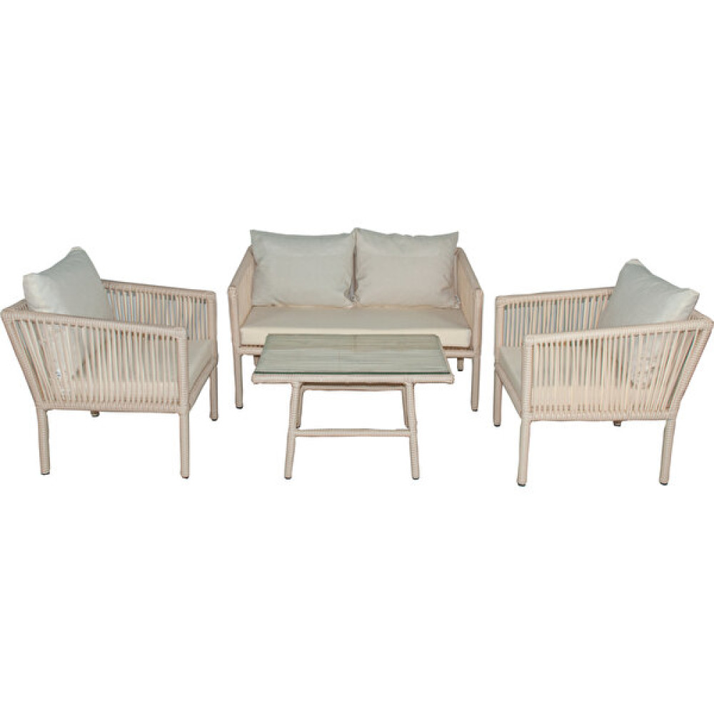 Vavrattan Berlin Rattan Bahçe Balkon Oturma Takımı Kum Rengi - 1 Bahçe Mobilyası Takımı Fiyatı