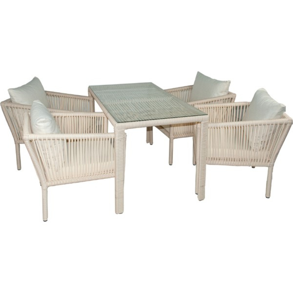 Vavrattan Berlin Rattan Bahçe Balkon Yemek Takımı Kum Rengi Bahçe Mobilyası Takımı Fiyatı