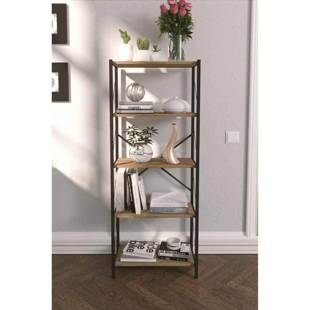 VayLife Dekoratif 5 Raflı Kitaplık 150 x 60 Ceviz Kitaplık Fiyatı