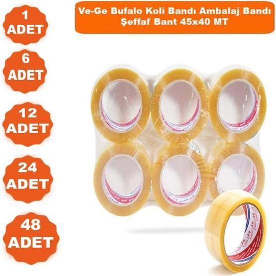 Ve-Ge Bufalo 45x40 Tekli Akrilik Şeffaf Ambalaj Bant