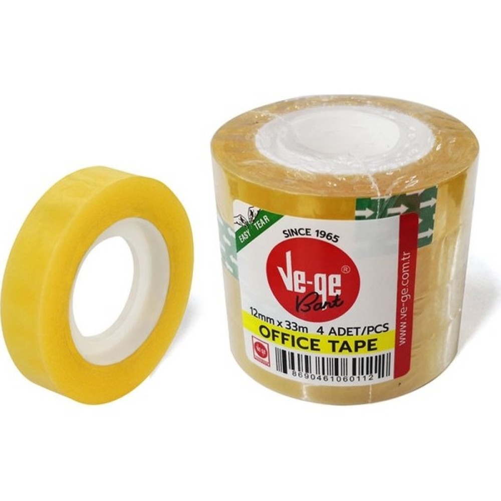 Ve-Ge Ofis Bandı - 12 mm x 33 M - 4'lü Ofis Malzemeleri Fiyatı