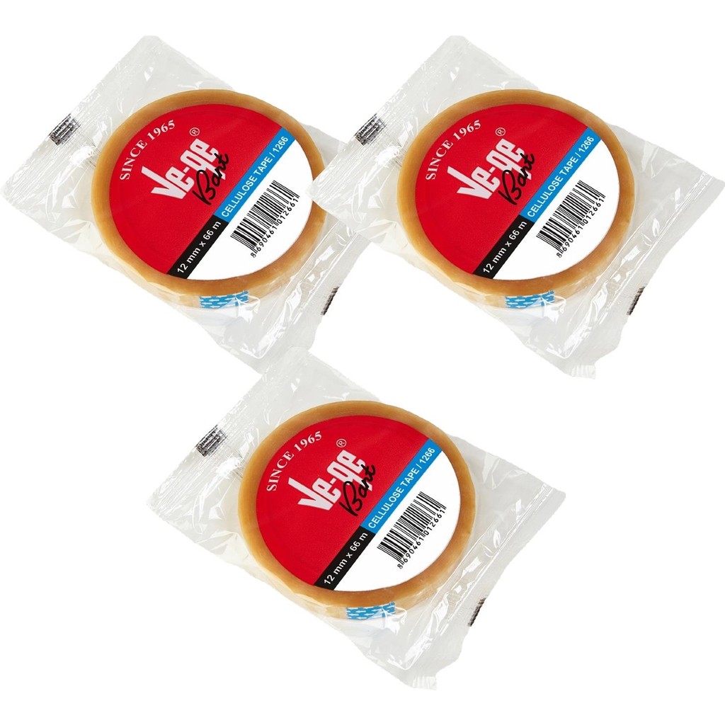 Ve-Ge Vege 12X66 mt Selefon Bant(Cellulose Tape) 3 Adet Diğer Fiyatı